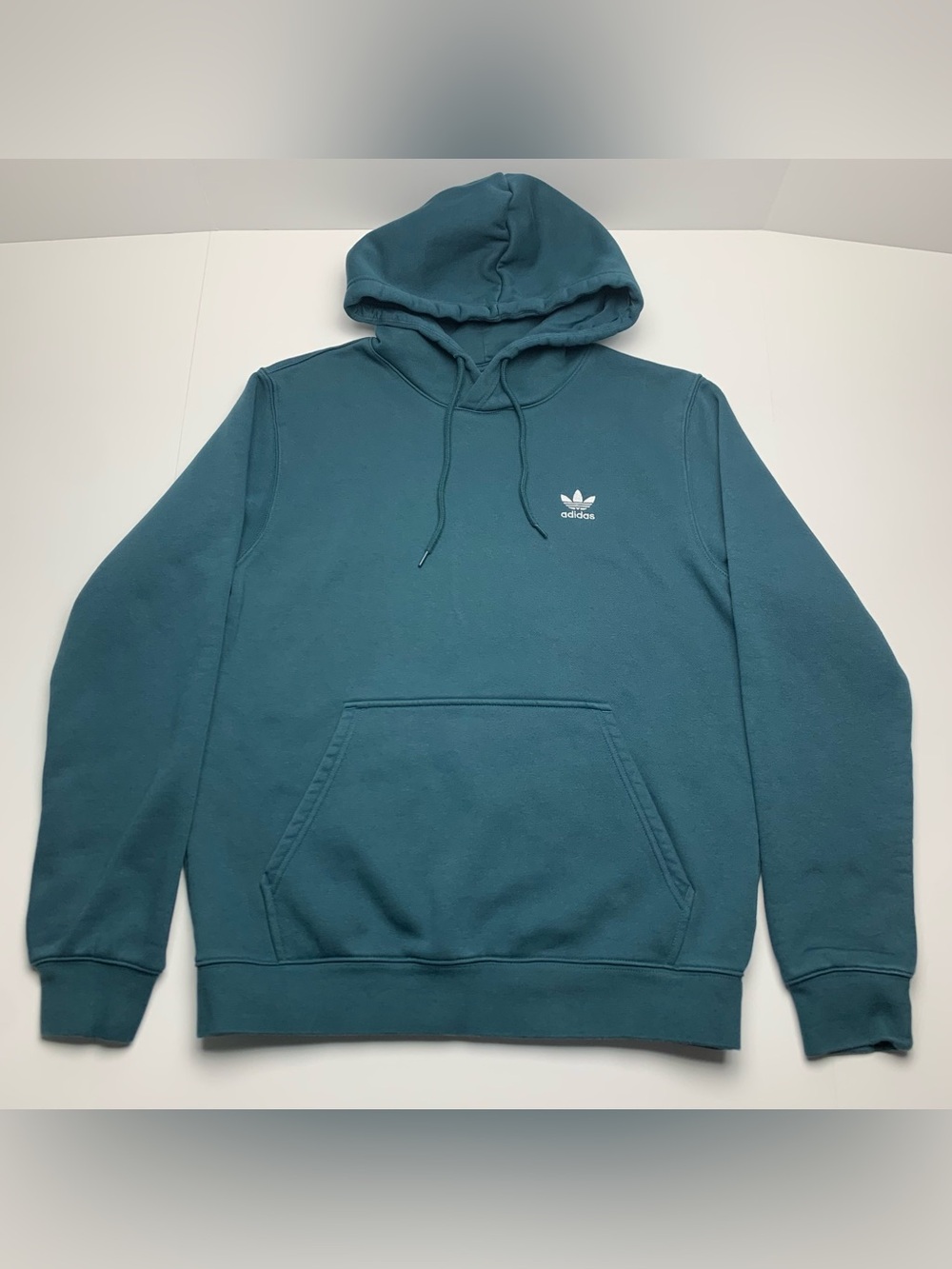 Adidas Trefoil Hoodie Originals Essentials Teal Mens Sweatshirt Size Medium